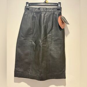 Black Leather Pencil Skirt